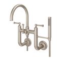 Product Image of Tisbury Wall Mount 2-Handle Tub Filler w/ Hand Shower (Brushed Nickel), LG6-3TBK