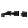 Product Image of Verve 2-Handle 8" Widespread Wall Mount Bathroom Faucet without Handles with Ribbon Spout, Valve Not Included (Matte Black) LG49-VRV3B