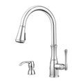 Product Image of Wheaton 1-Handle Pull-Down Kitchen Faucet w/ Soap Dispenser (Polished Chrome), GT529-WH1C