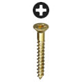 Product Image of #10 x 1-1/2" Phillips Flat Head Brass Wood Screw (Pack of 100)
