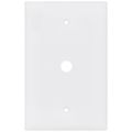 Product Image of 1-Gang Telephone & Coaxial Cable Wall Plate, Mid-Size, Polycarbonate - White