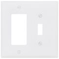 Product Image of 2-Gang Combination Toggle & Decorator Wall Plate, Mid-Size, Polycarbonate - White