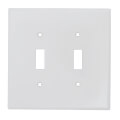 Product Image of 2-Gang Wall Plate, Midway Size, Thermoplastic Nylon, Toggle Switch (White)
