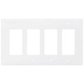 Product Image of 4-Gang Decorator & GFCI Wall Plate, Mid-Size, Polycarbonate - White