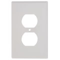 Product Image of 1-Gang Wall Plate, Midway Size, Thermoplastic Nylon, Duplex Receptacle (White)