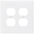 Product Image of 2-Gang Duplex Receptacle Wall Plate, Mid-Size, Polycarbonate - White