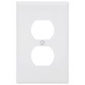Product Image of 1-Gang Duplex Receptacle Wall Plate, Mid-Size, Polycarbonate - White