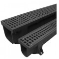 Product Image of 4' Skinny Trench Channel Drain & Grate (Black)