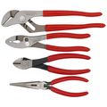Product Image of Pliers Set, 4-Piece (Groove Joint, Slip Joint, Long Nose, Diagonal Cutting)