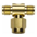 Product Image of Coaxial Connector, Jack x Plug x Jack Coupler, 50, Tee, Gold, Beryllium Copper, Gold, 72969