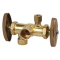 Product Image of 1/2" Nominal CPVC x 3/8" OD Compression x 3/8" OD Compression Dual Angle Supply Stop, Lead Free (Rough Brass)