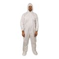 Product Image of ProShield 50 NB122S Coverall w/ Standard Hood, Elastic Wrists, Attached Skid-Resistant Boots, White, Medium (Pack of 25)