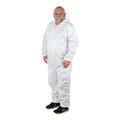 Product Image of ProShield 50 NB127S Coverall w/ Respirator Fit Hood, Elastic Wrists and Ankles, Storm Flap, White, Medium (Pack of 25)