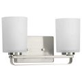 Product Image of League 2 Light Etched Glass Bath Vanity Light (Brushed Nickel), P300342-009