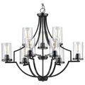 Product Image of Lassiter 9 Light Clear Glass Chandelier (Matte Black), P400198-031