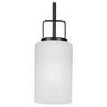 Product Image of League 1 Light Etched Glass Mini Pendant Hanging Light (Matte Black), P500341-31M