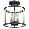 Product Image of Squire 3 Light Semi-Flush Convertible Lantern (Black), P550011-031