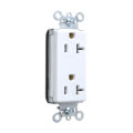 Product Image of PlugTail Decorator Commercial Grade Duplex Receptacle, 2P, 20A, NEMA 5-20R - White (125V)