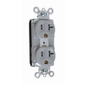 Product Image of PlugTail Commercial Grade Duplex Receptacle, 2P, 20A, NEMA 5-20R - Gray (125V)