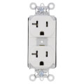 Product Image of PlugTail Commercial Grade Duplex Receptacle, 2P, 20A, NEMA 5-20R - White (125V)