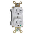 Product Image of PlugTail Extra Heavy-Duty Hospital Grade Duplex Receptacle, 2P, 20A, NEMA 5-20R - White (125V)