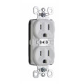 Product Image of PlugTail Tamper-Resistant Commercial Grade Duplex Receptacle, 2P, 15A, NEMA 5-15R - White (125V)
