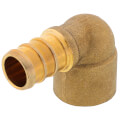 Product Image of 1/2" PEX x 1/2" Copper Pipe Brass Elbow (Lead Free)