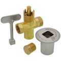 Product Image of Universal Gas Log Lighter Valve w/ Key & Nut, Brushed Nickel Escutcheon