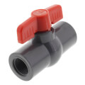Product Image of 1" QVC SCH 80 PVC Compact Ball Valve w/ EPDM O-Ring - Gray (Socket)