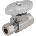 Product Image of 1/2" Nominal Sweat x 3/8" O.D. Compression Straight Stop Valve, Lead Free (Chrome)