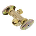 Product Image of 1/2" FIP x 3/8" OD Compression x 3/8" OD Compression Dual Angle Supply Stop, Lead Free (Rough Brass)