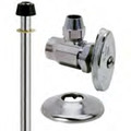 Product Image of 1/2" Nominal Comp x 3/8" OD Comp Faucet Supply Kit - 1/4 Turn Angle, 12" Length (Chrome)