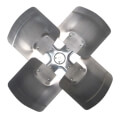 Product Image of 22" Galvanized Steel 4 Blade Fixed Hub Fan Blade, CCW (22° Pitch)