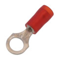 Product Image of #10 Bolt Hole Nylon Insulated Copper Ring Terminal, 22-16 AWG (Red)