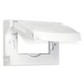 Product Image of 1-Gang Flip Metallic Heavy-Duty Weatherproof Outlet Cover, Vertical/Horizontal, White, MX1250W