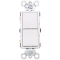 Product Image of Radiant Single-Pole Duplex Rocker Switch, 15A - White (120V)