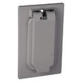 Product Image of 1 Gang Weatherproof Receptacle Cover, Zinc Alloy, 1 GFI Receptacle, Device Mount (Silver), DCCGV