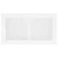 Product Image of 10" x 5" (Wall Opening Size) Sidewall/Ceiling Register w/ 1/3" Fin Spacing (White)