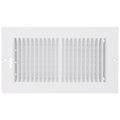 Product Image of 8" x 4" (Wall Opening Size) Sidewall/Ceiling Register w/ 1/3" Fin Spacing (White)