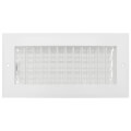 Product Image of 10" x 4" (Wall Opening Size) Sidewall/Ceiling Register, Adjustable (White)