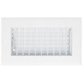 Product Image of 8" x 4" (Wall Opening Size) Aluminum Sidewall/Ceiling Register (White)