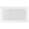 Product Image of 12" x 6" (Wall Opening Size) Commercial Steel Vertical Single Deflector Supply Register (White)