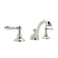 Product Image of Viaggio C-Spout Widespread Bathroom Faucet w/ Low Spout, Metal Lever Handles (Polished Nickel)