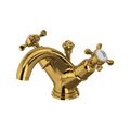 Product Image of Perrin and Rowe Edwardian Two Handle Bathroom Faucet, Single Hole, Cross handles  (Unlacquered Brass)