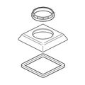 Product Image of Dryden Handle Base, Nut & Gasket - Roman Tub (Stainless), RP53410SS