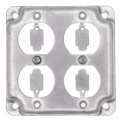 Product Image of 4" Square Surface Cover for Two Duplex Flush Receptacles