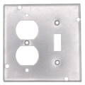 Product Image of 4-11/16" Square Surface Cover for One Toggle Switch and One Duplex Flush Receptacle