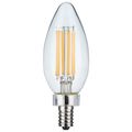 Product Image of 8 Watt C11 LED Bulb - Clear Finish - Candelabra Base - 4000K - 90 CRI - 760 Lumens - 120 Volt (4 Pack)