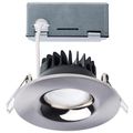 Product Image of 10W LED Direct Wire Downlight, Remote Driver, CCT Selectable, Dimmable, Round, Brushed Nickel Finish