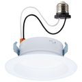 Product Image of 10W LED High Output Downlight Retrofit, 4", 27K/30K/35K/40K/50K CCT Selectable, Round, White Finish (6 Pack)